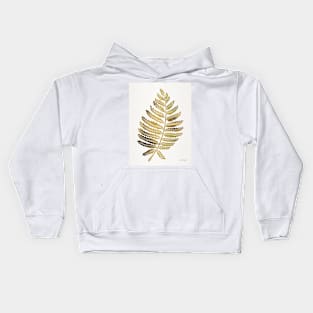 fern leaf gold Kids Hoodie